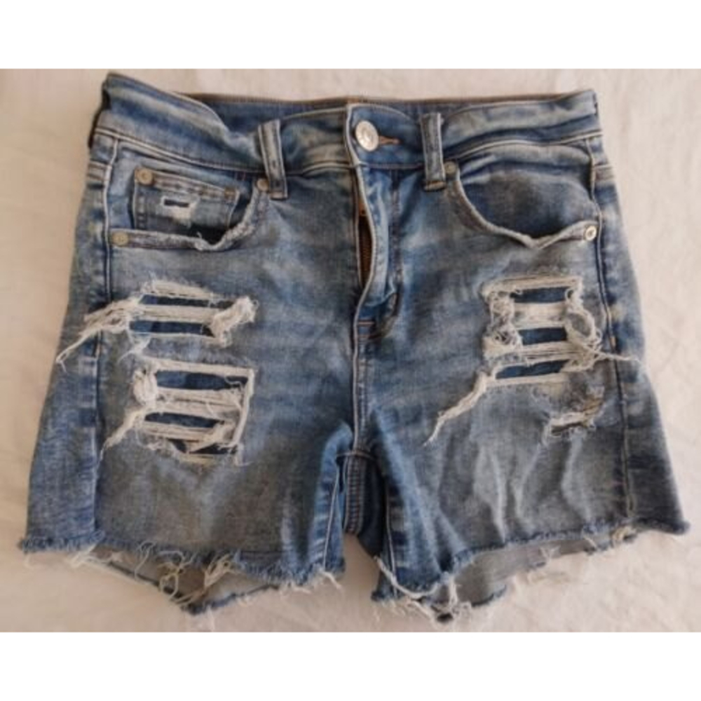 American Eagle Ne(x)t Level Stretch Hi-Rise Shortie Jean Shorts Womens Size 2